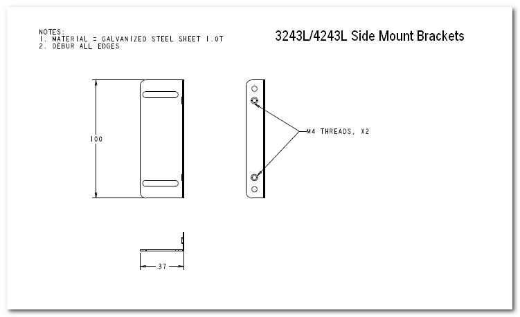 E727550, Side Mount Bracket Replacement Kit For 3243l & 4243l